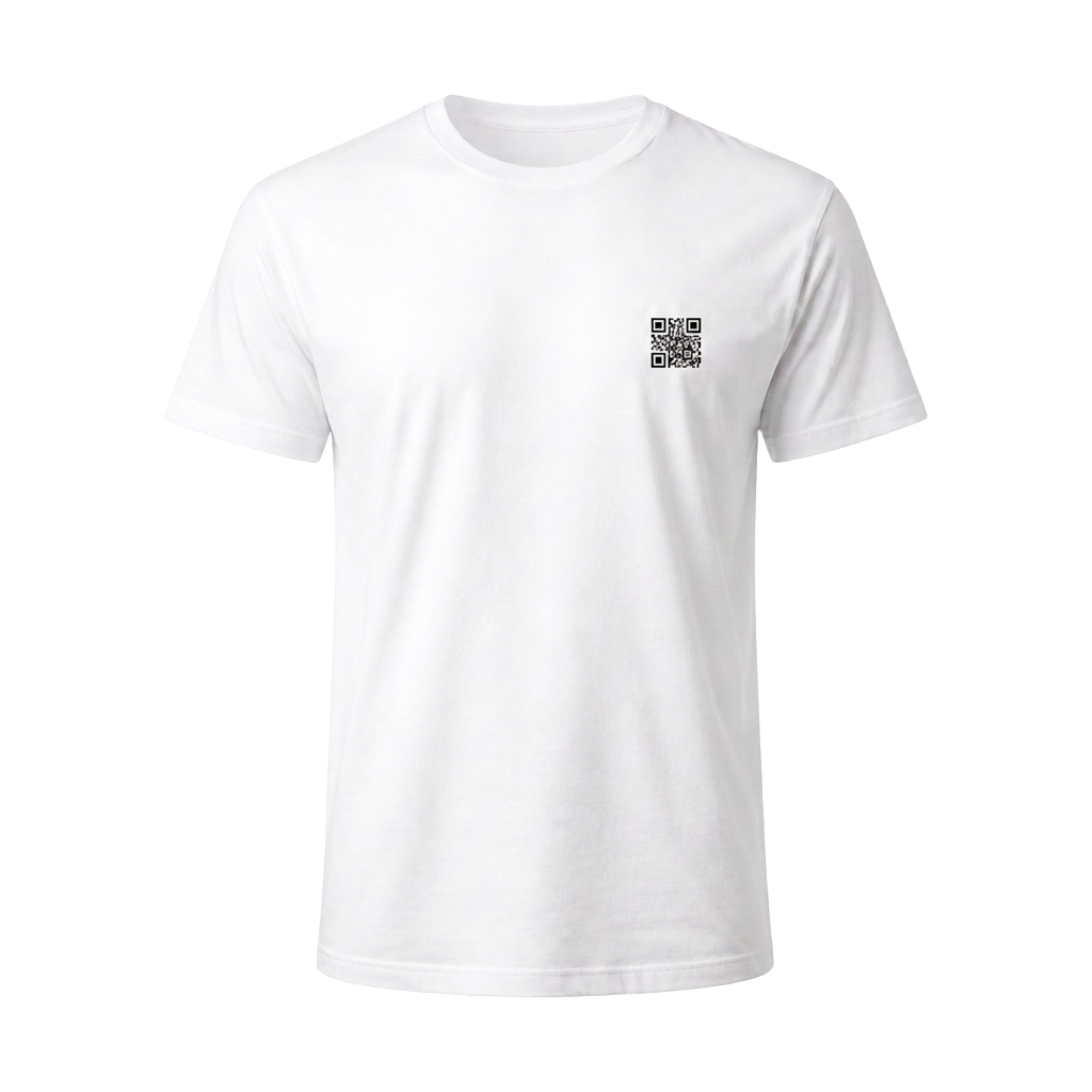 A Camiseta. Branca / QR preto